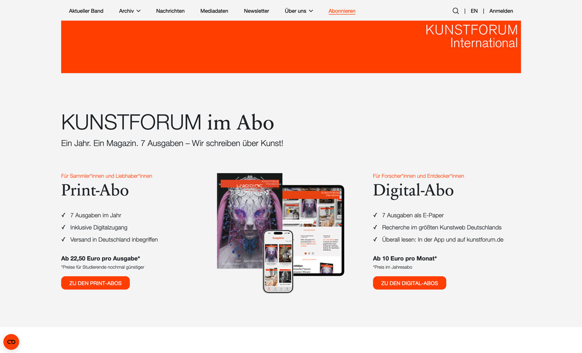 KUNSTFORUM International im Abo